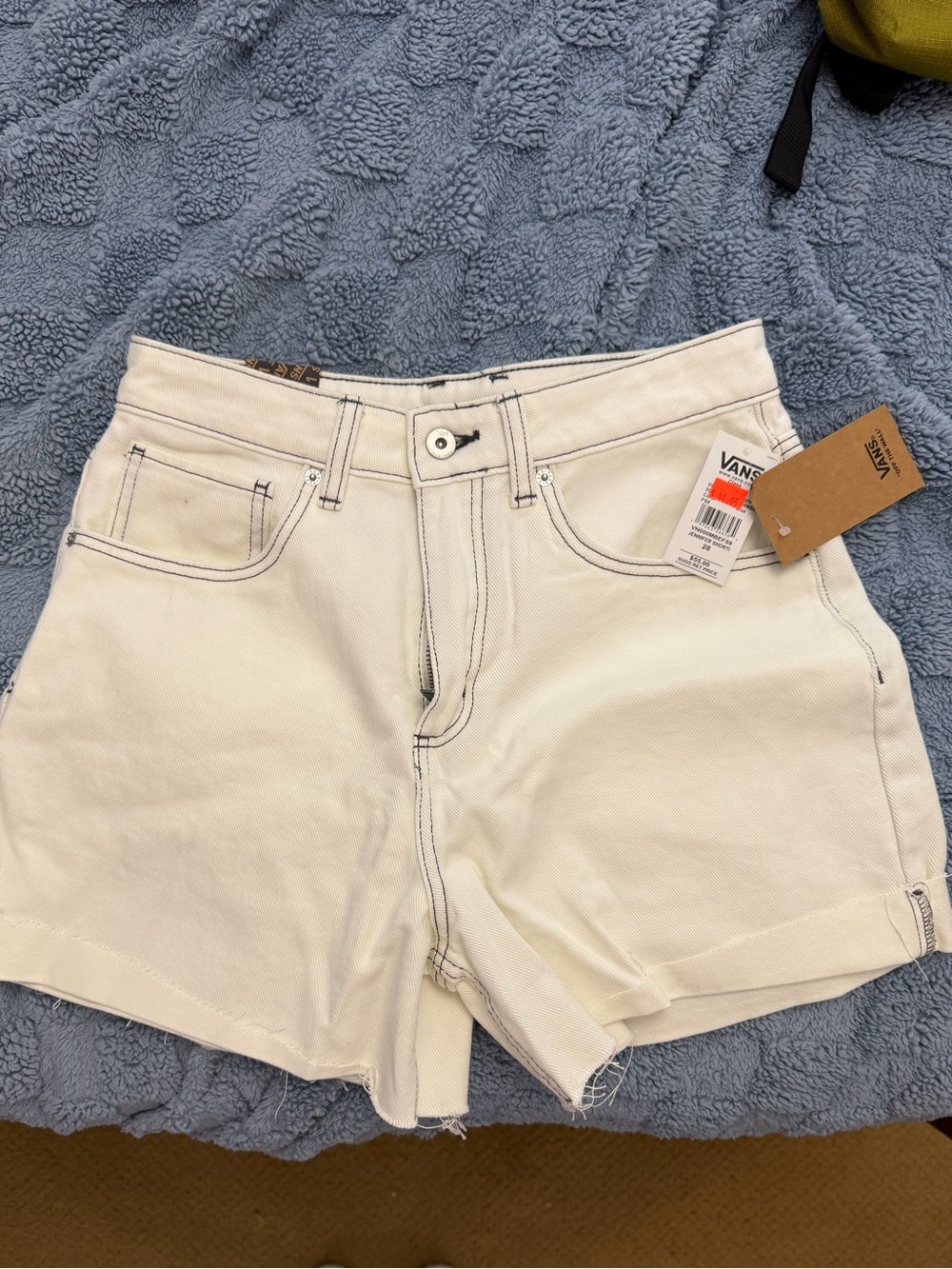Vans White High-Waist Jennifer Rolled Hem Jean Shorts